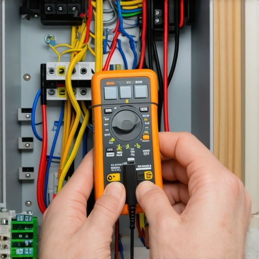 Advanced Electrical Troubleshooting in Action Technician using multimeter to diagnose wiring issues inside junction box