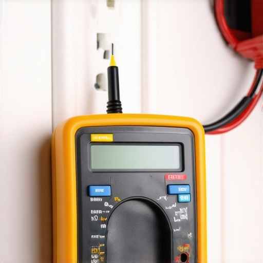 A person testing an electrical outlet with a multimeter to diagnose power issues